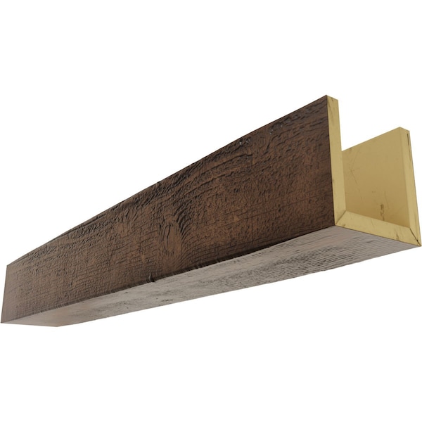 Ekena Millwork 3-Sided (U-beam) Rough Sawn Endurathane Faux Wood Ceiling Beam, Premium Aged, 10"W x 4"H x 20'L BMRS3C0100X040X240ZD - main